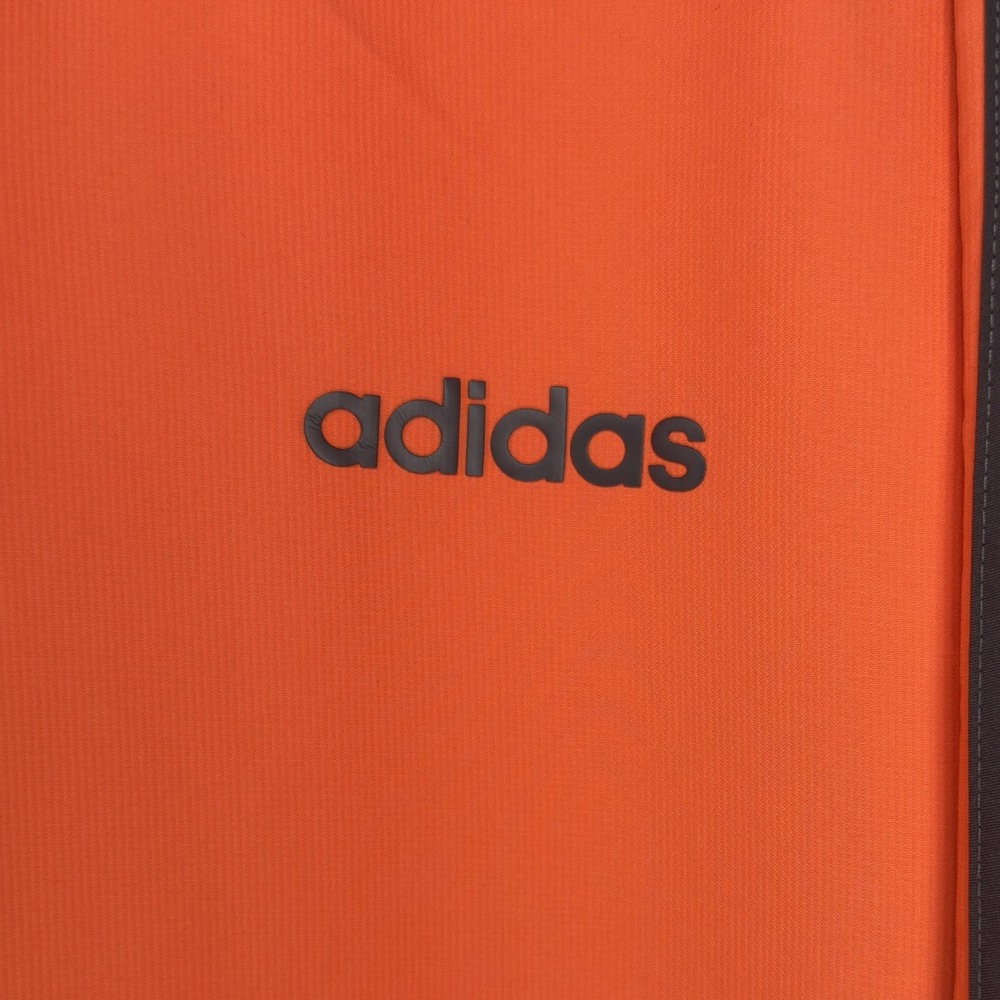 Adidas Track Jacket Mens XL Orange Hooded 3 Stripe Full Zip Pockets Athletic - Picture 2 of 8